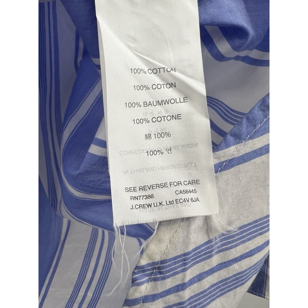 J Crew Top Womens Stripped V Neck Long Sleeve White Blue Shirt Size Medium - Picture 8 of 12